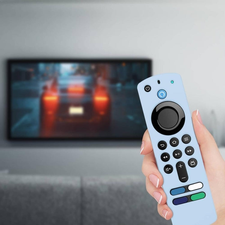 2 PCS Y27 For Alexa Voice Remote 3rd Gen Silicone Non-slip Protective Cover(Luminous Blue) by buy2fix