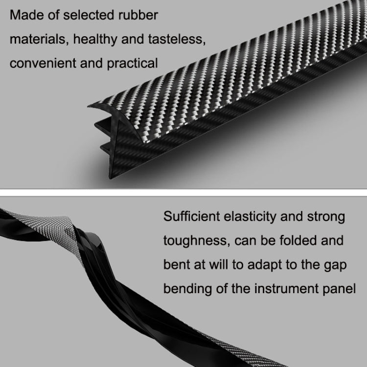 N856 Carbon Fiber Pattern Car Elastomer Seal Rubber Strip Instrument Panel Leakproof Dustproof Soundproof Universal - sealing strips by buy2fix | Online Shopping UK | buy2fix