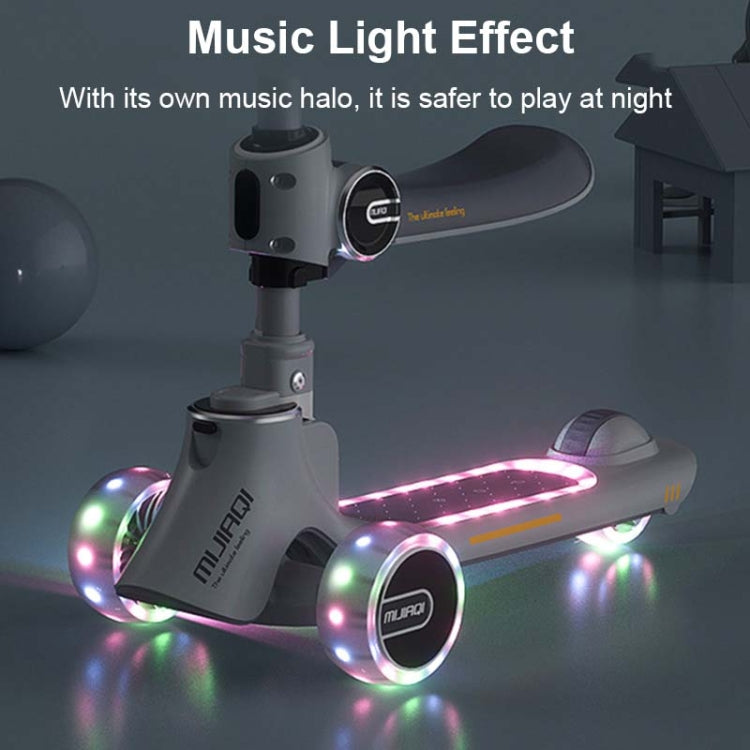 MIJIAQI 01 3 In 1 Multifunctional Foldable Children Scooter with Music and Lights, Spec: Blue Seat - Electric Scooters by MIJIAQI | Online Shopping UK | buy2fix