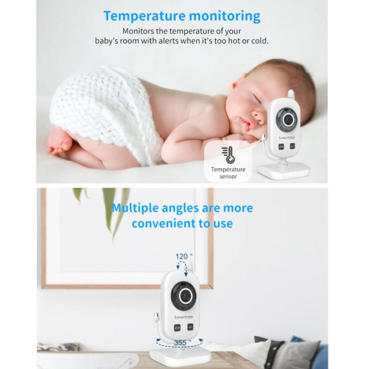 UU24 2.4 Inch Wireless Baby Monitor Camera Temperature Monitor 2 Way Audio VOX Lullaby UK Plug - Baby Monitor by buy2fix | Online Shopping UK | buy2fix