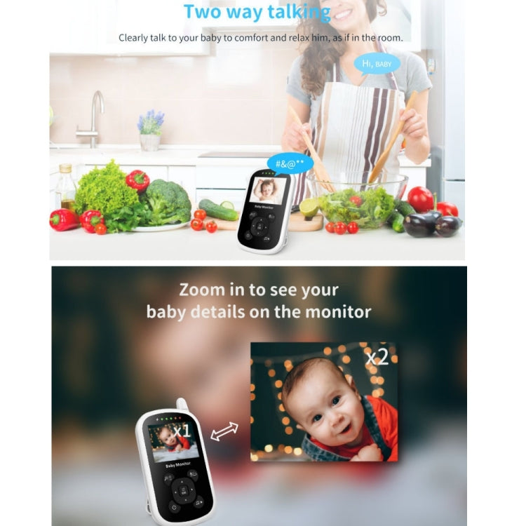 UU24 2.4 Inch Wireless Baby Monitor Camera Temperature Monitor 2 Way Audio VOX Lullaby UK Plug - Baby Monitor by buy2fix | Online Shopping UK | buy2fix