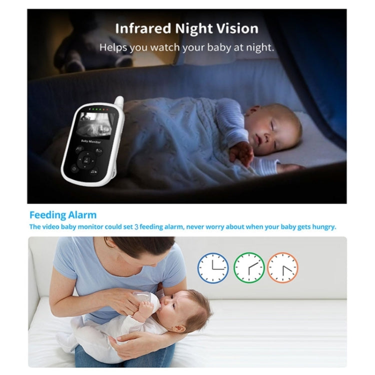 UU24 2.4 Inch Wireless Baby Monitor Camera Temperature Monitor 2 Way Audio VOX Lullaby UK Plug - Baby Monitor by buy2fix | Online Shopping UK | buy2fix