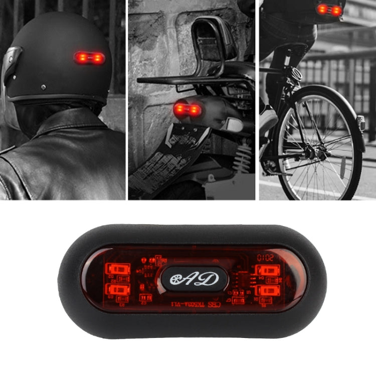 Motorbike Helmet Warning Light USB Rechargeable Waterproof Tail Light, Specification: 4 Beads - Signal Lights by buy2fix | Online Shopping UK | buy2fix