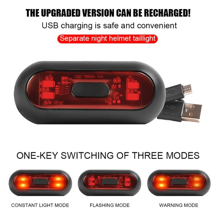 Motorbike Helmet Warning Light USB Rechargeable Waterproof Tail Light, Specification: 10 Beads - Signal Lights by buy2fix | Online Shopping UK | buy2fix