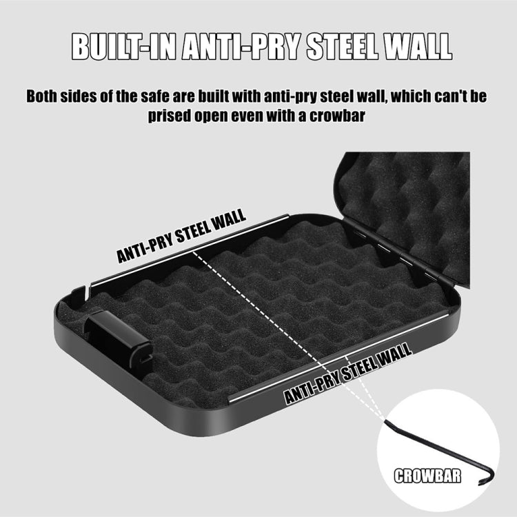 Fingerprint / Password Metal Anti-theft Car Safety Box Valuables Storage Safety Box, Model: OS100SE (Black) by buy2fix