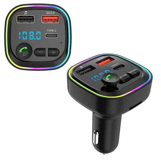 P4-QC3.0 Car MP3 Bluetooth Hands-free Player Car FM Transmitter - Bluetooth Car Kits by buy2fix | Online Shopping UK | buy2fix