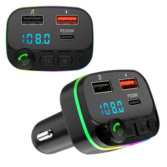 P3-PD Fast Charging Car MP3 Bluetooth Hands-free Player Car FM Transmitter - Bluetooth Car Kits by buy2fix | Online Shopping UK | buy2fix