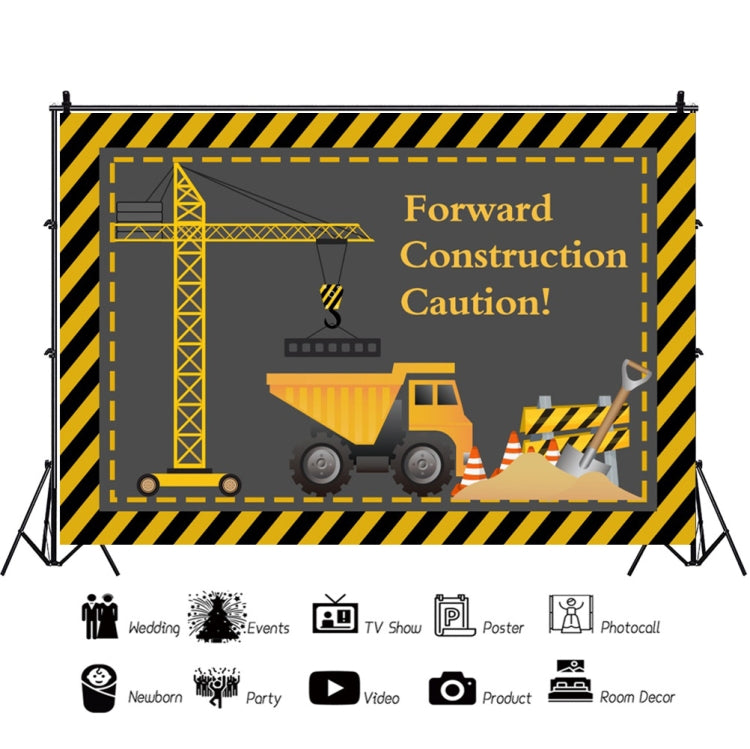 1.5m x 1m Construction Vehicle Series Happy Birthday Photography Background Cloth(MSD00278) - Camera Accessories by buy2fix | Online Shopping UK | buy2fix