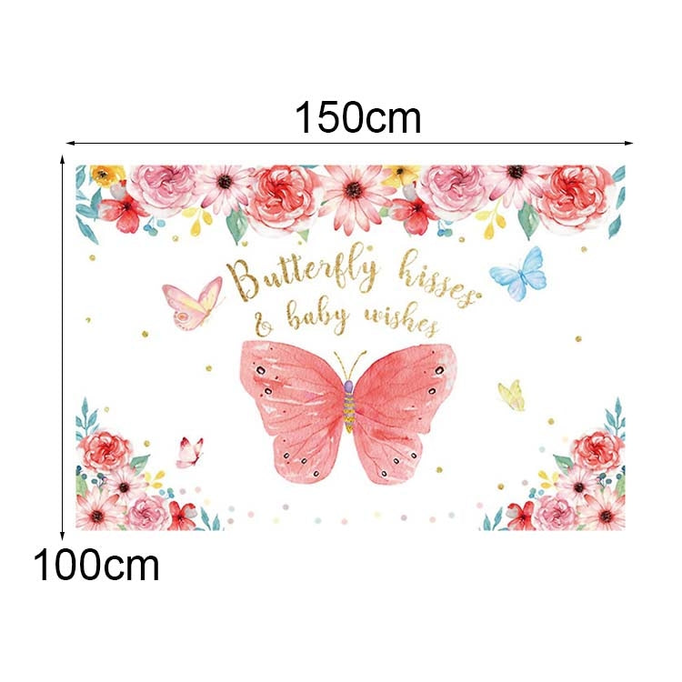 1.5m X 1m Butterfly Pattern Photography Backdrop Birthday Party Decoration Background Cloth(MDT08842) - Birthday Party by buy2fix | Online Shopping UK | buy2fix