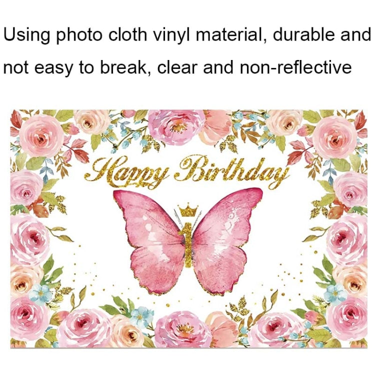 1.5m X 1m Butterfly Pattern Photography Backdrop Birthday Party Decoration Background Cloth(MDT10442) - Birthday Party by buy2fix | Online Shopping UK | buy2fix