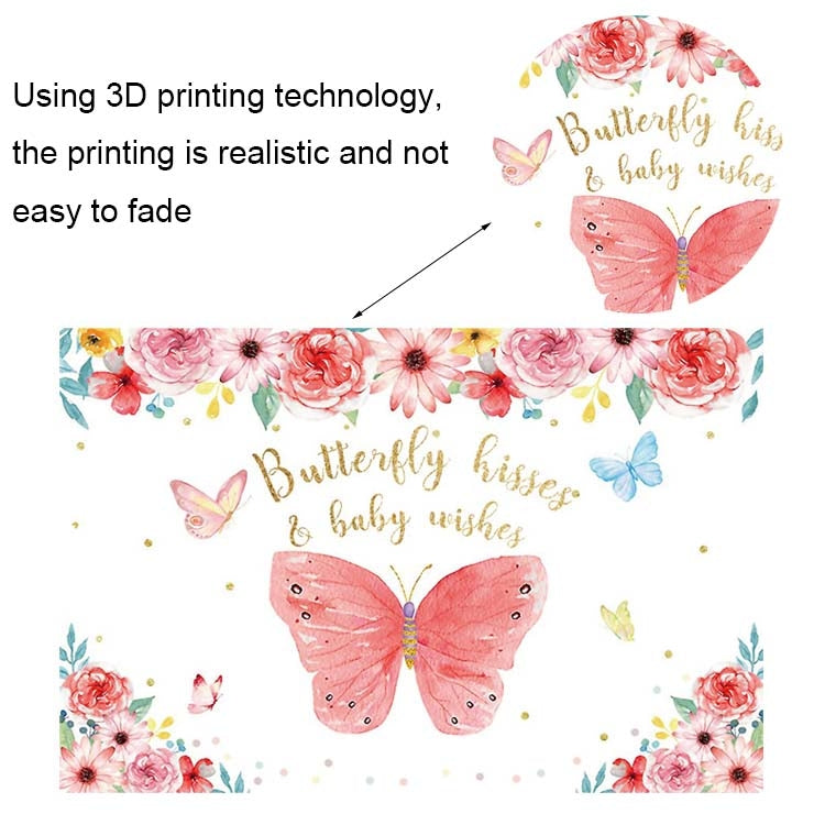 1.5m X 1m Butterfly Pattern Photography Backdrop Birthday Party Decoration Background Cloth(MDU02003) - Birthday Party by buy2fix | Online Shopping UK | buy2fix