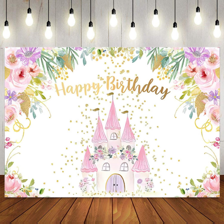 1.5m X 1m Cartoon Castle Photography Background Cloth Birthday Party Scene Decoration by buy2fix