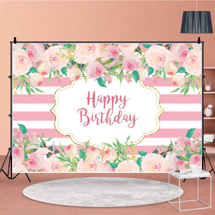 1.5m x 1m Flower Series Happy Birthday Party Photography Background Cloth(MDU04214) - Birthday Party by buy2fix | Online Shopping UK | buy2fix