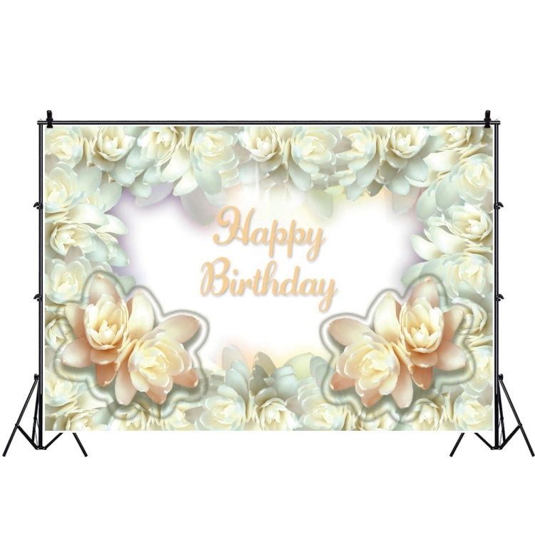 1.5m x 1m Flower Series Happy Birthday Party Photography Background Cloth(MSC00347) - Birthday Party by buy2fix | Online Shopping UK | buy2fix
