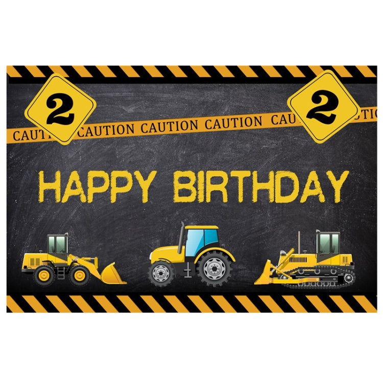 1.2m x 0.8m Construction Vehicle Series Happy Birthday Photography Background Cloth(11604130) - Birthday Party by buy2fix | Online Shopping UK | buy2fix
