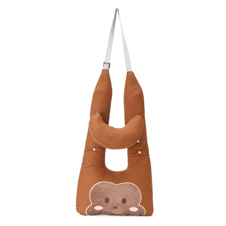 8146 Cartoon Adjustable Car Children Sleep Safety Belt U-shaped Neck Pillow(Coffee Monkey) - Seat Belts & Padding by buy2fix | Online Shopping UK | buy2fix