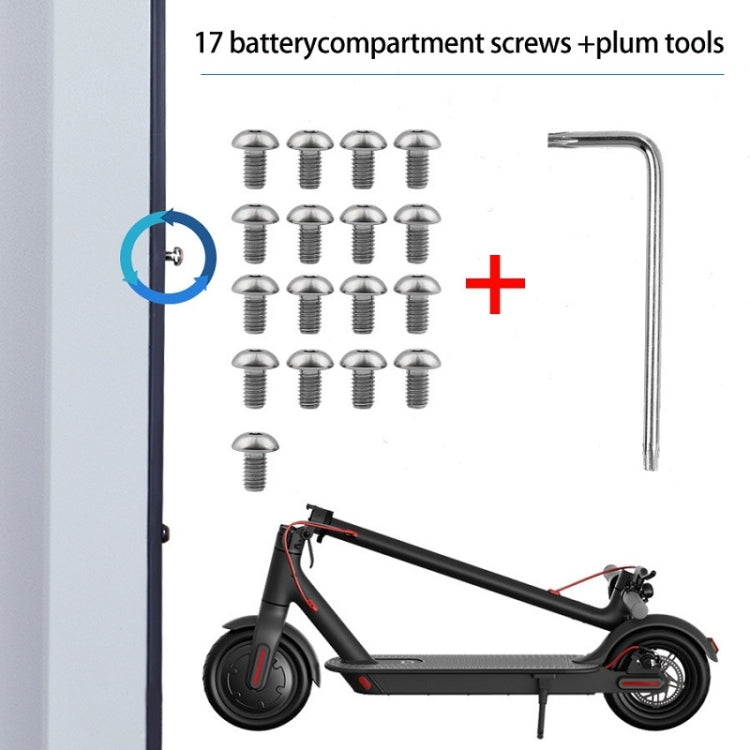 17pcs/set For Xiaomi Mijia M365 Pro Battery Compartment Base Plate Plum Screw(White) - Accessories & Parts by buy2fix | Online Shopping UK | buy2fix