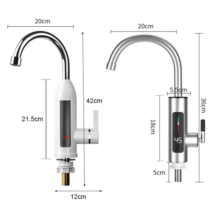Smart Household Digital Display Instant Hot Kitchen Electric Faucet, Plug: EU Plug(Silver) - Faucets & Accessories by buy2fix | Online Shopping UK | buy2fix