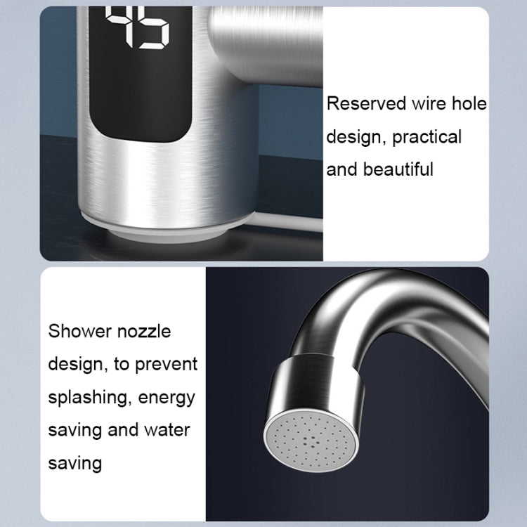 Smart Household Digital Display Instant Hot Kitchen Electric Faucet, Plug: EU Plug(Silver) - Faucets & Accessories by buy2fix | Online Shopping UK | buy2fix