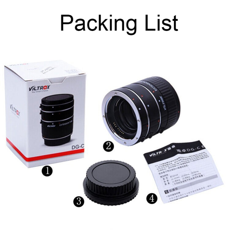 For Canon EOS Series VILTROX DG-C Camera Automatic Close-up Ring Macro Mount by VILTROX