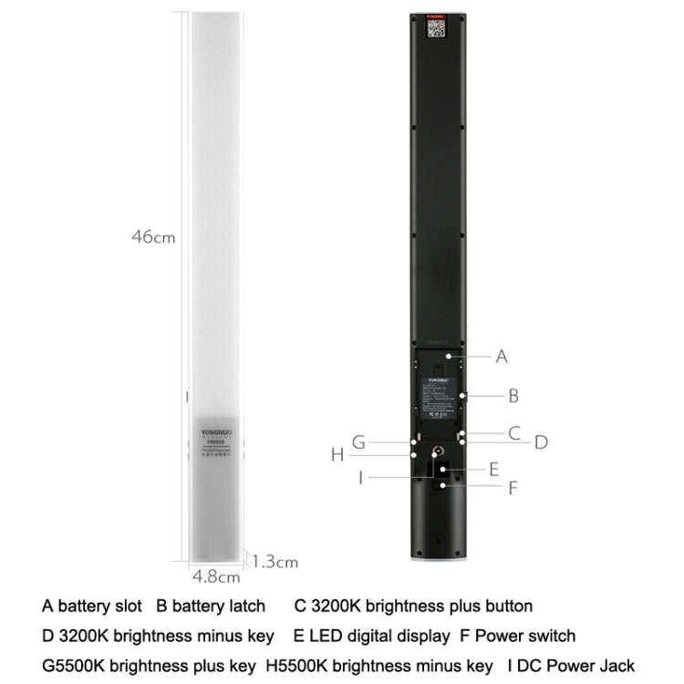 YONGNUO YN360S SLR LED Fill Light Stick Handheld Camera Lights External Photo Lamp, Style: Standard - by YONGNUO | Online Shopping UK | buy2fix