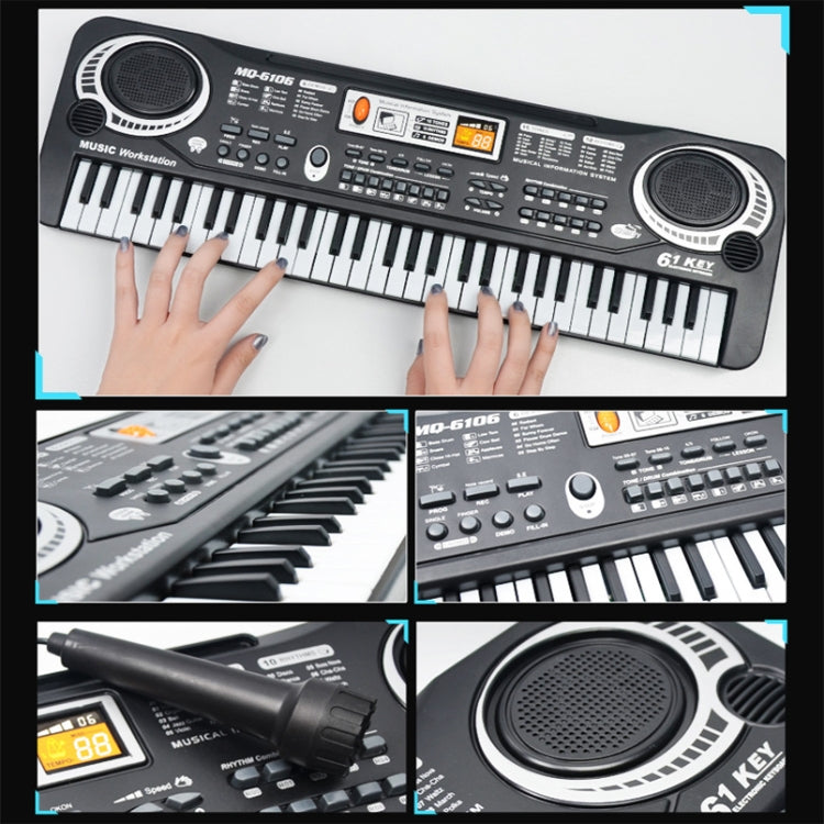 MQ6106 61-Keys Multifunctional Electronic Organ Children Toy with Microphone, Spec: EU Plug by buy2fix