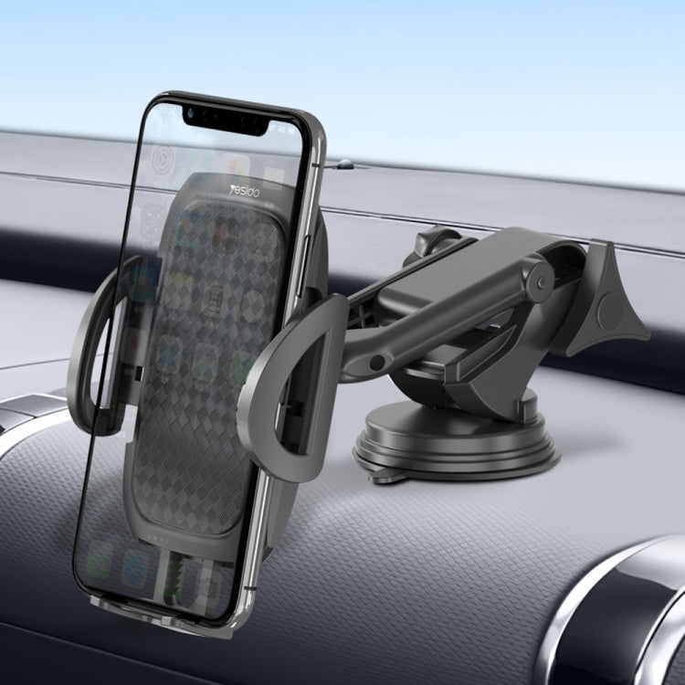 Yesido C111 Double Pole Rotating Telescopic Arm Car Bracket(Black) - Universal Car Holders by Yesido | Online Shopping UK | buy2fix
