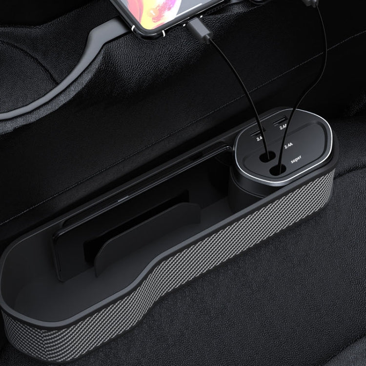 Car Seat Clip Organizer Multifunctional Car Charger, Specification: Carbon Fiber - Stowing Tidying by buy2fix | Online Shopping UK | buy2fix