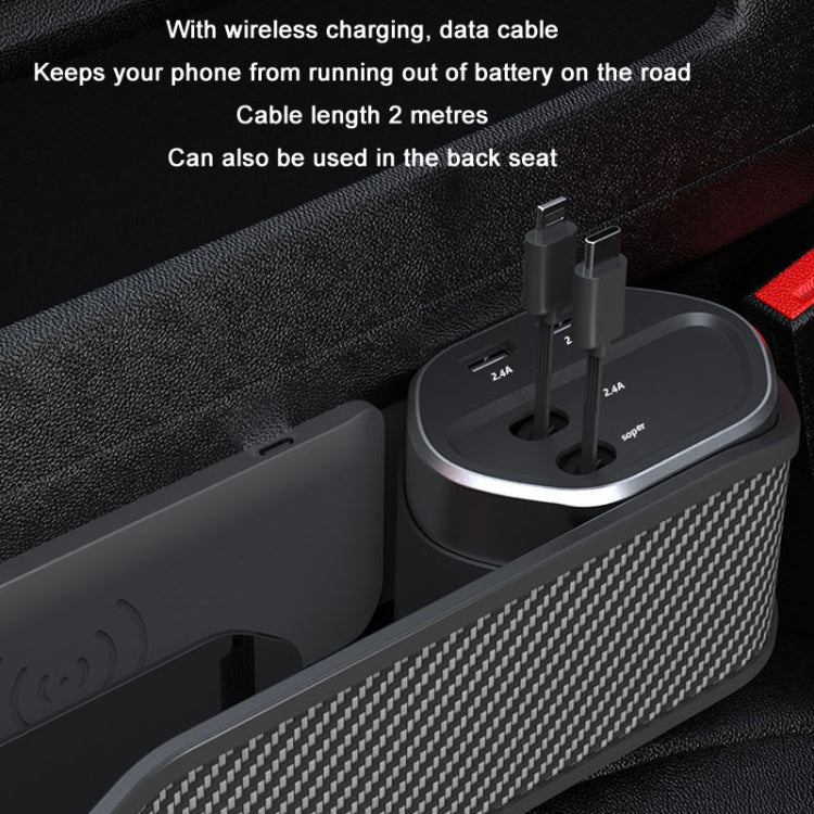 Car Seat Clip Organizer Multifunctional Car Charger, Specification: Carbon Fiber - Stowing Tidying by buy2fix | Online Shopping UK | buy2fix