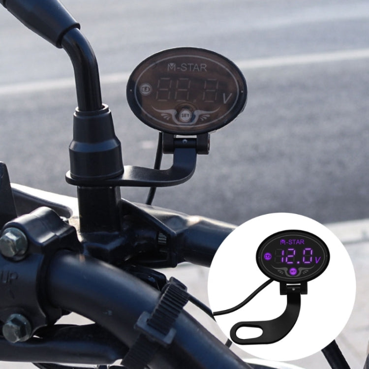 YL-M01 Motorcycle Battery Voltage Monitoring M-STAR Intelligent Voltage Meter(Purple) - Electrical System by buy2fix | Online Shopping UK | buy2fix