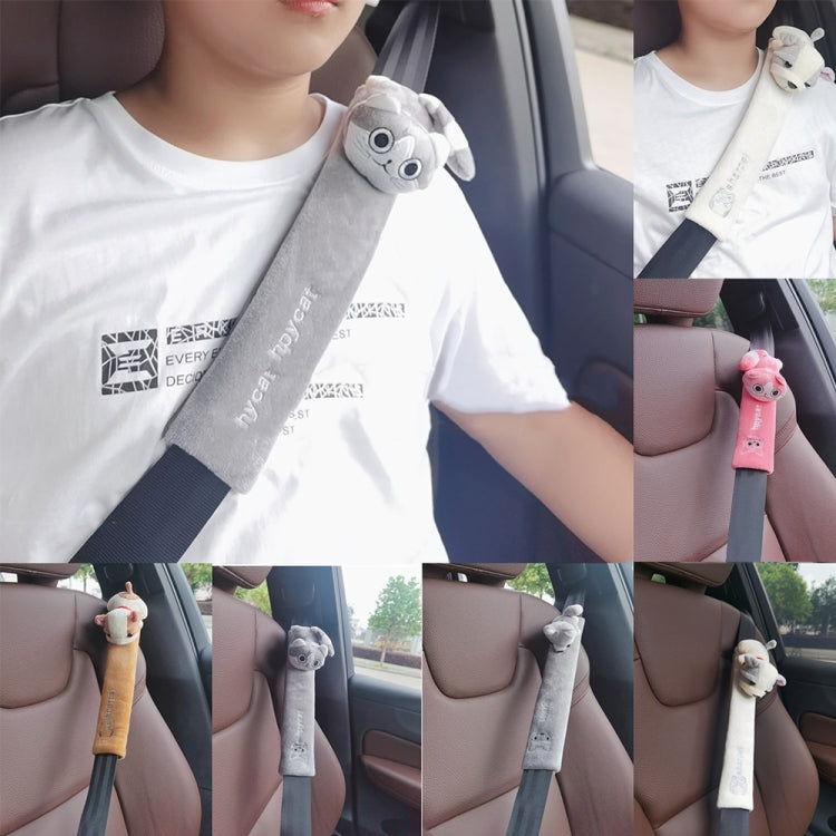 002 Cute Cartoon Thicked Seat Belt Anti-Strangled Protective Cushion, Length: 23cm (Gray Fox) - Seat Belts & Padding by buy2fix | Online Shopping UK | buy2fix