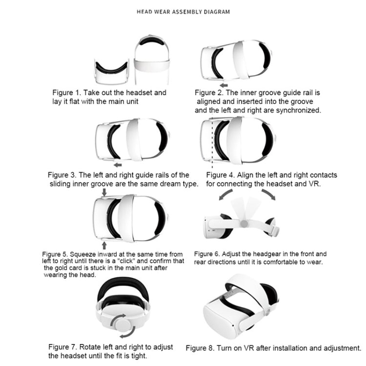 For Oculus Quest 2 VR SHINECON OS01 Adjustable All -In -One Head Strap VR Accessories(White) - VR Accessories by buy2fix | Online Shopping UK | buy2fix