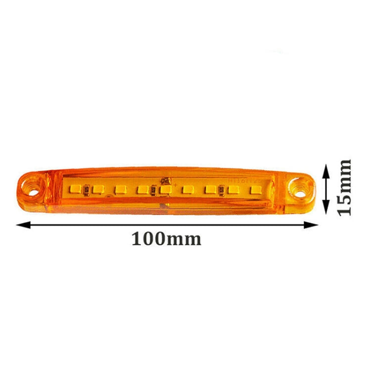 MK-224 10pcs 12-24V Truck Trailer 9LED Side Light Tail Lamp Signal Light(Yellow) - Warning Lights by buy2fix | Online Shopping UK | buy2fix