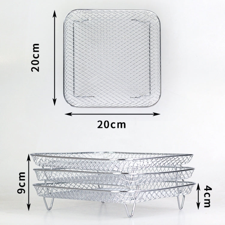 Air Fryer Accessories Three-Layer Steam Rack Stackable Dehydration Rack(Square) by buy2fix