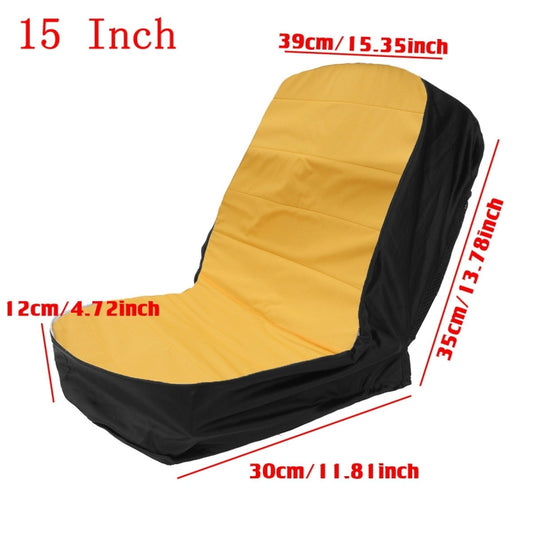 Dustproof Seat Cover For Grass Cutter / Agricultural Vehicle / Forklift / Tractor, Size: 15 Inch (Yellow Black) by buy2fix