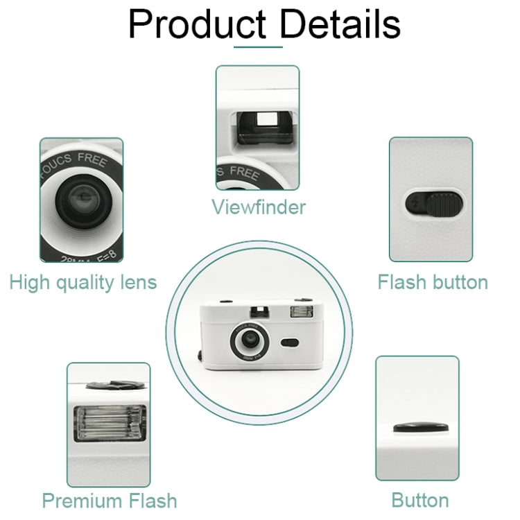 R2-FILM Retro Manual Reusable Film Camera for Children without Film(White+Black) - Children Cameras by buy2fix | Online Shopping UK | buy2fix