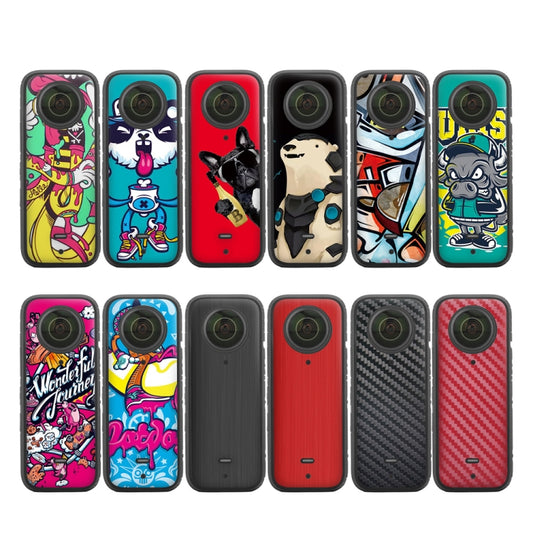 Sunnylife IST-TZ485 For DJI Insta360 X3 Panoramic Camera PVC Protection Scraper Film Stickers(Bulls+Brushed Red) by Sunnylife