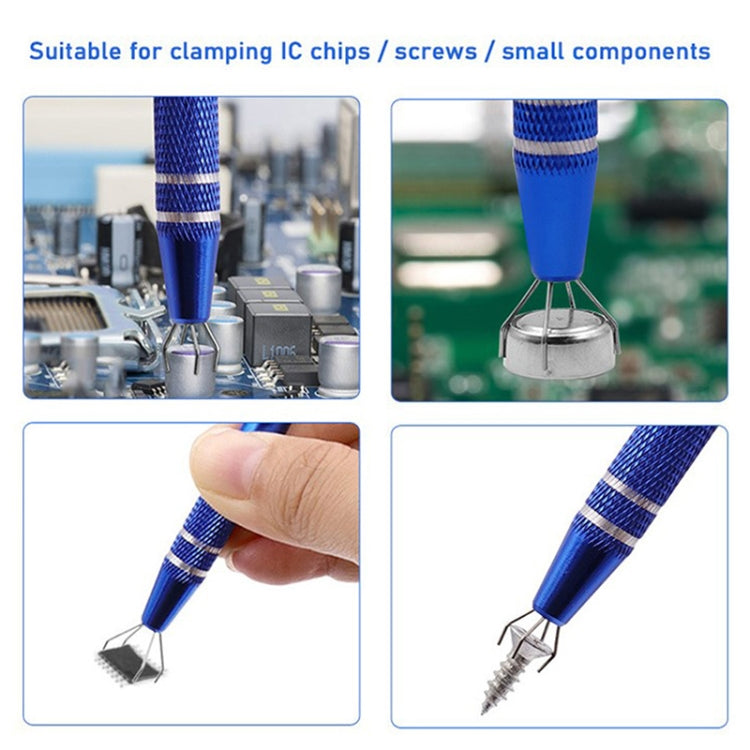 2pcs IC Chip Picker Electronic Component Parts Picker Capacitor IC Grabber Clips(Blue) by buy2fix