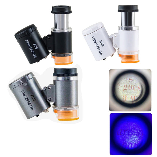 9882(RD) 60X Mini HD Banknote Detection Optical Microscope with LED Light, Color: Black by buy2fix