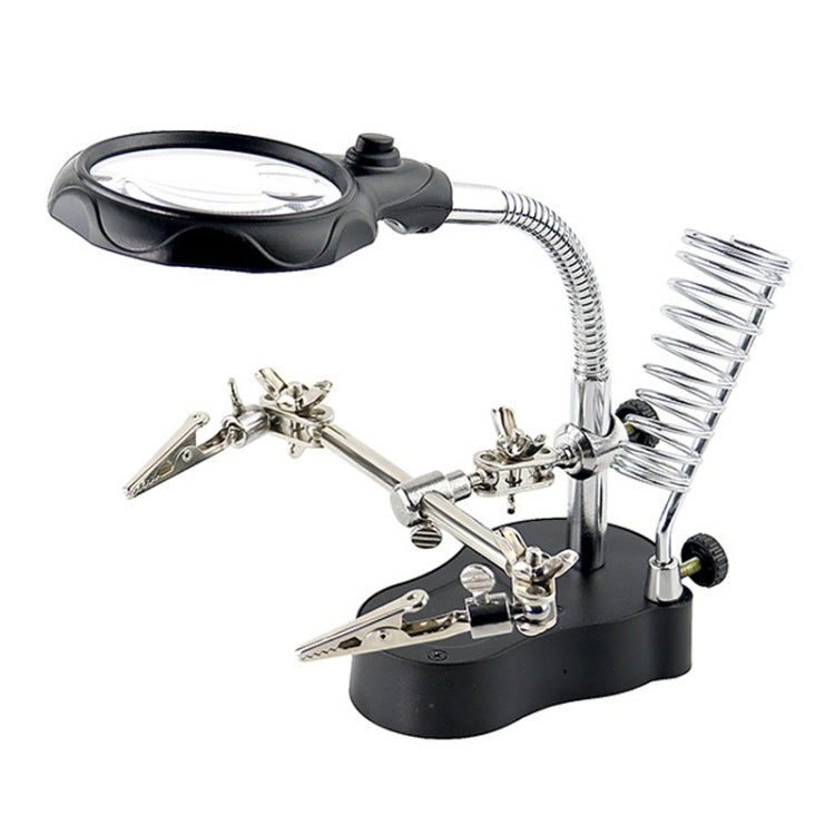 16126-A 3.5X/12X LED Light Stand Type Watch Repair Magnifier With Auxiliary Clip - Others by buy2fix | Online Shopping UK | buy2fix