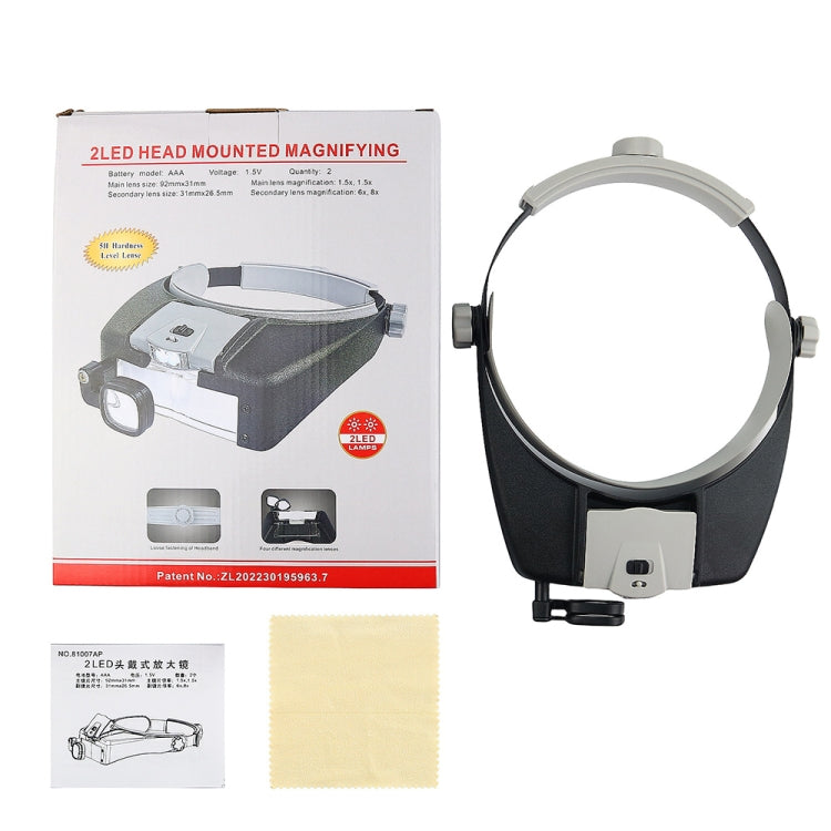 81007-AP LED Light Head-mounted Electronic Repair Tool Magnifying Glass - Glasses Style by buy2fix | Online Shopping UK | buy2fix