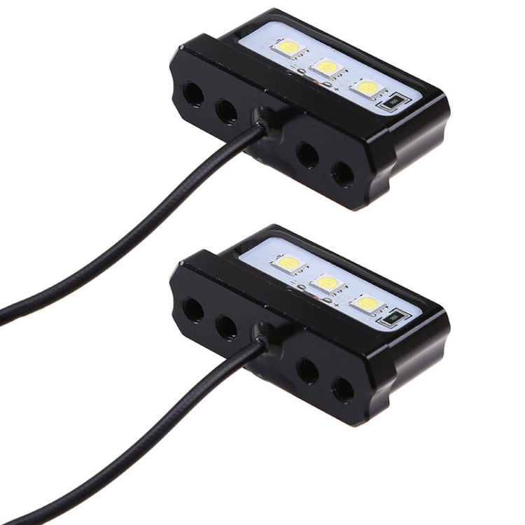 MK-114 2pcs Plane Frame CNC Aluminum Alloy LED Taillights Motorcycle License Plate Light(Black) - Signal Lights by buy2fix | Online Shopping UK | buy2fix
