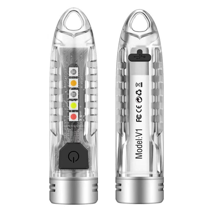 V1 Keychain Lantern Mini Light Flashlight Multifunctional Outdoor Home Flashlight(Transparent White) - Mini Flashlight by buy2fix | Online Shopping UK | buy2fix