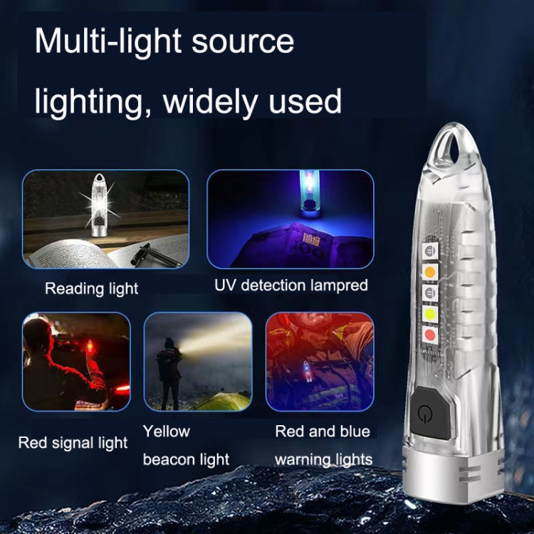 V1 Keychain Lantern Mini Light Flashlight Multifunctional Outdoor Home Flashlight(Transparent White) - Mini Flashlight by buy2fix | Online Shopping UK | buy2fix