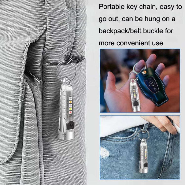V1 Keychain Lantern Mini Light Flashlight Multifunctional Outdoor Home Flashlight(Transparent White) - Mini Flashlight by buy2fix | Online Shopping UK | buy2fix