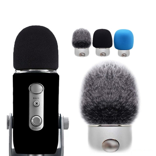 For Blue Yeti Pro Anti-Pop and Windproof Sponge/Fluffy Microphone Cover, Color: Black Sponge - Windshield by buy2fix | Online Shopping UK | buy2fix