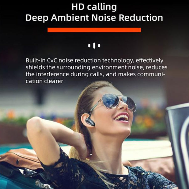 YX02 With Digital Display Hanging Ear Bone Conduction Bluetooth Headset(Black) by buy2fix
