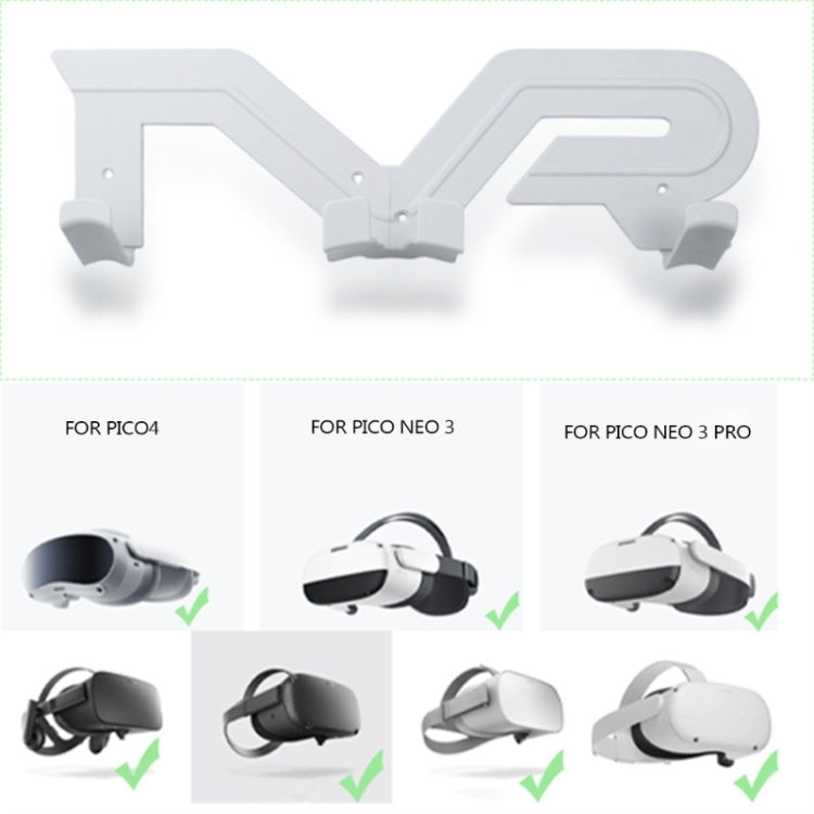 Wall Bracket Display Stand For Meta Quest 2/Pico Neo 3/Pico 4/Pro VR Accessories(White) - VR Accessories by buy2fix | Online Shopping UK | buy2fix