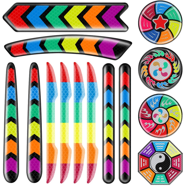 2pcs /Set Car Door Anti-Collision Scrape And Rearview Mirror Colorful Safety Warning Reflective Sticker, Style: Ordinary Model Wheel Eyebrows - Warning Sticker by buy2fix | Online Shopping UK | buy2fix