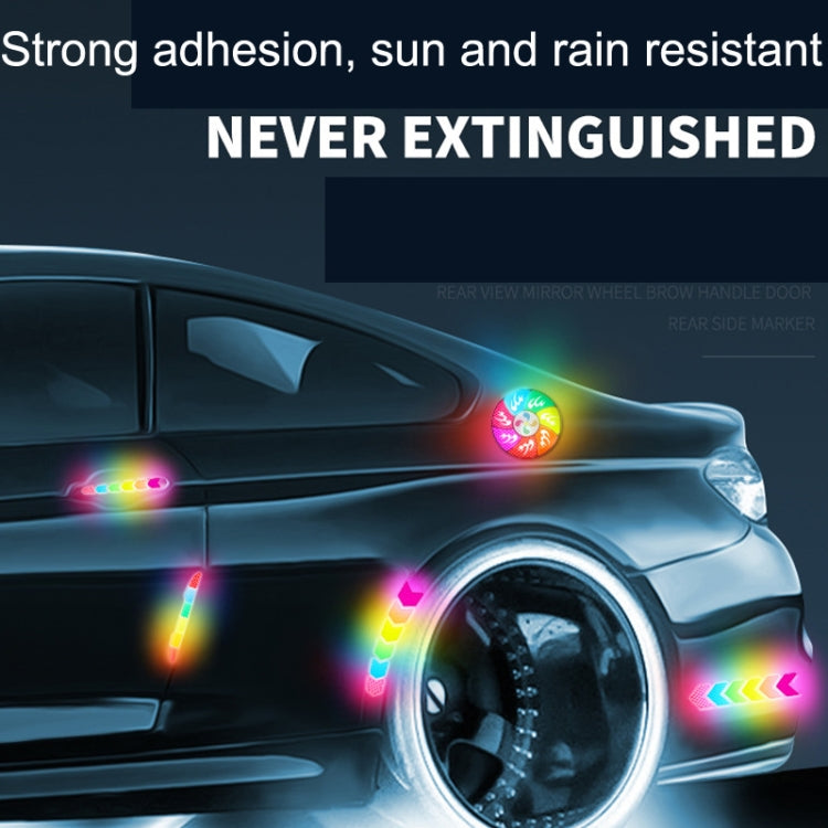 2pcs /Set Car Door Anti-Collision Scrape And Rearview Mirror Colorful Safety Warning Reflective Sticker, Style: Ordinary Model Wheel Eyebrows - Warning Sticker by buy2fix | Online Shopping UK | buy2fix